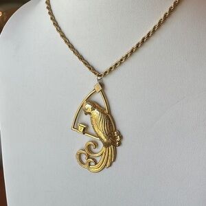 Gold plated Parrot Pendant Necklace